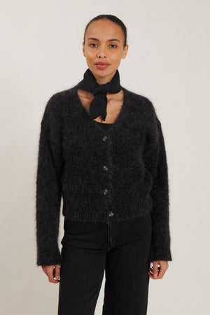Magna Cardigan - dark grey melange - a simple story