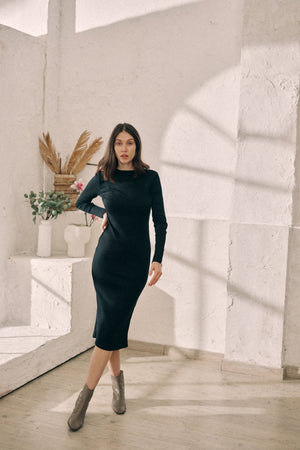 Reversible Midi Dress - black - a simple story