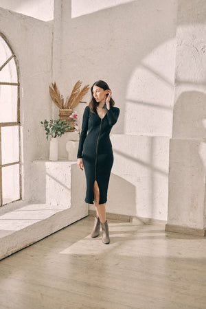 Reversible Midi Dress - black - a simple story