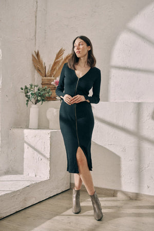 Reversible Midi Dress - black - a simple story
