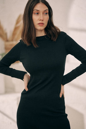 Reversible Midi Dress - black - a simple story