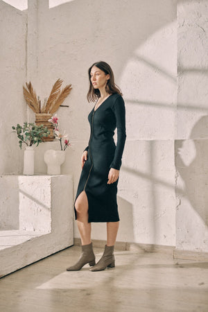 Reversible Midi Dress - black - a simple story