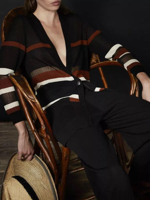 Cardigan - schwarz mit Streifen - a simple story