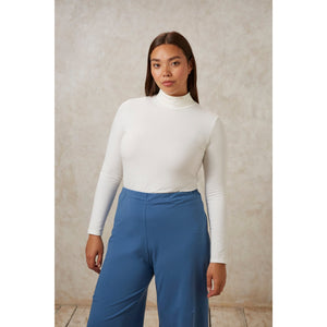 Laila Roll Neck Top - Eco White - a simple story