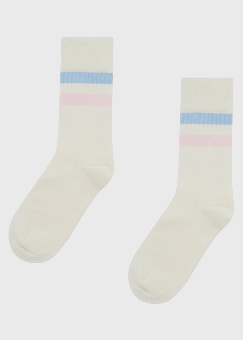 Baumwoll - Socken - cream / light blue / rose - a simple story