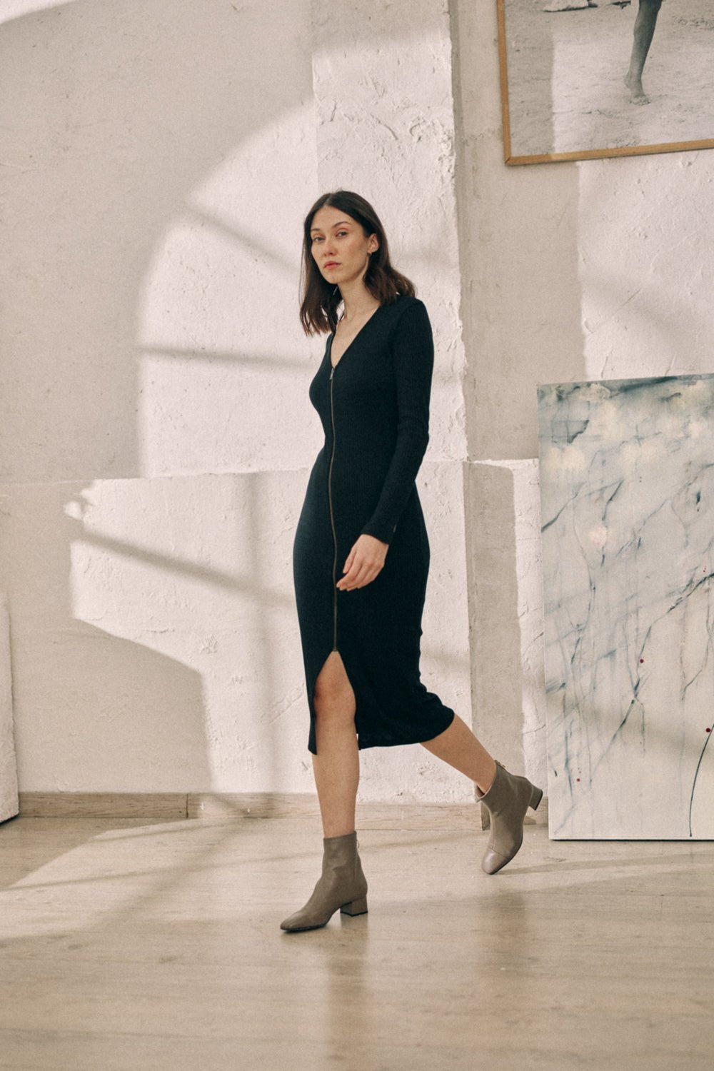 Reversible Midi Dress - black - a simple story