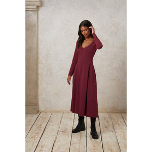 Bianca Dress - Burgundy - a simple story