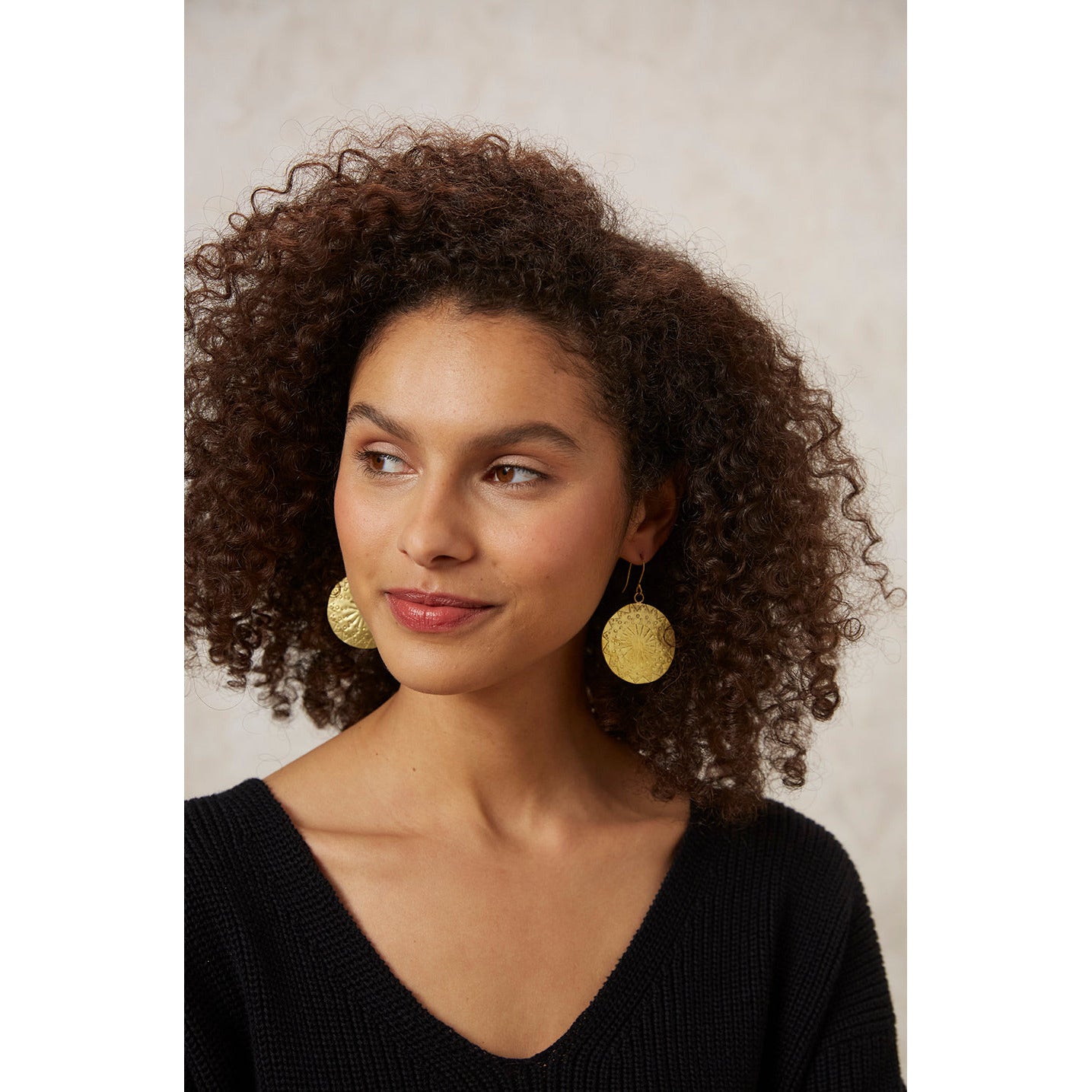 Circle Sun Earrings - Brass - a simple story