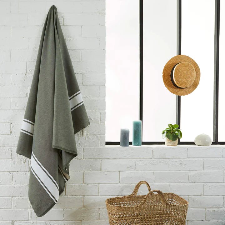 Classic Fouta Towel - olive - a simple story