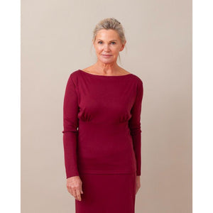 Enid Jersey Top - burgundy - a simple story