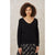 Kaia V-neck Jumper - Black - a simple story