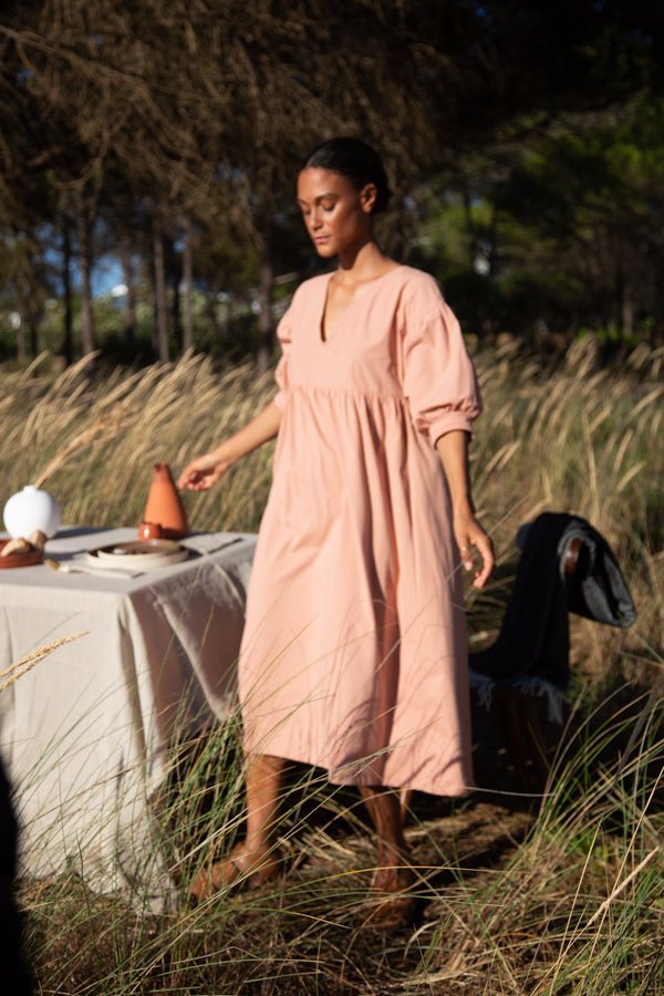 Maeve Organic Cotton Dress - dusky blush - a simple story