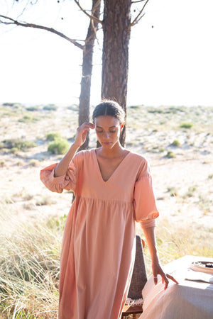 Maeve Organic Cotton Dress - dusky blush - a simple story