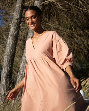Maeve Organic Cotton Dress - dusky blush - a simple story
