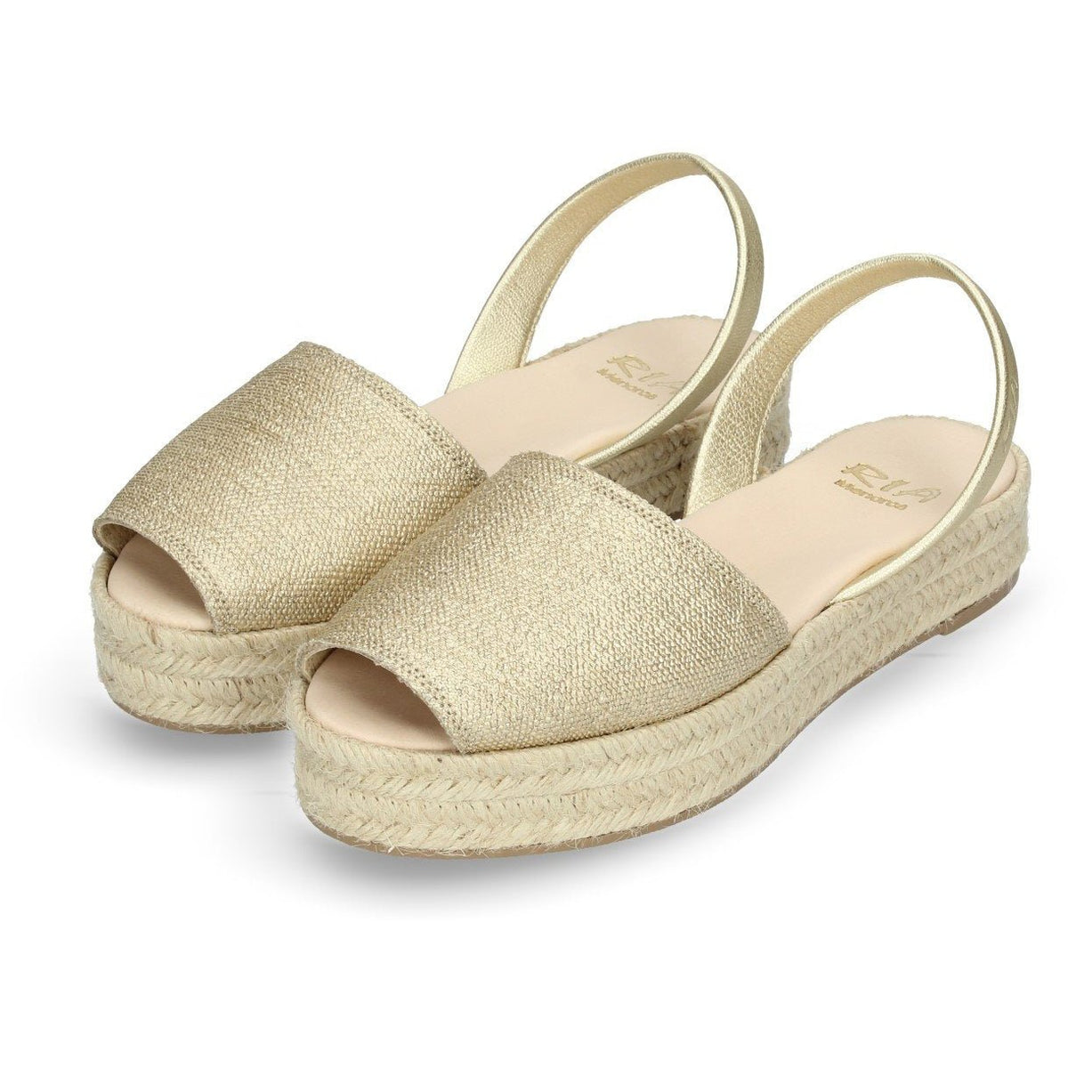 Sandale mit Plateausohle - gold - a simple story