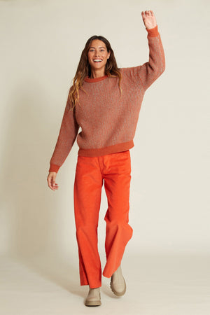Sweater Mianeh - Bicolor Orange / Mint - a simple story