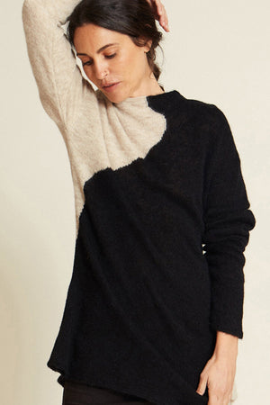 Sweater Tabas - Bicolor Black / Beige - a simple story