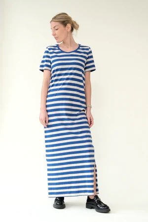 T-Shirt Kleid Rebekka - Stripe limoges / natural melange - a simple story