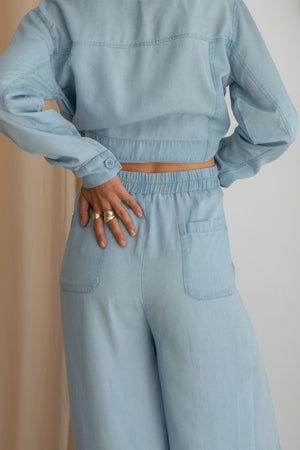 Wide Trousers - pale blue - a simple story