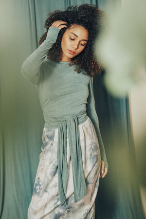 Wrap Top - sage green - a simple story