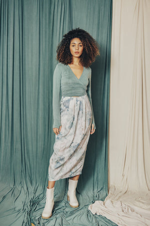 Wrap Top - sage green - a simple story