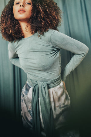 Wrap Top - sage green - a simple story
