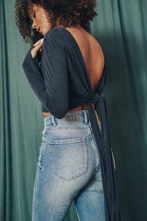Wrap Top - slate black - a simple story