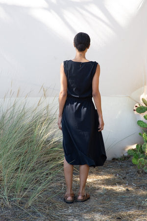 Zerlina Organic Cotton Dress - black - a simple story