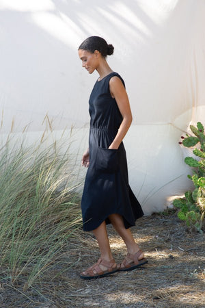 Zerlina Organic Cotton Dress - black - a simple story